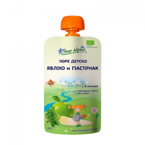 Пюре детское Fleur Alpine Яблоко и пастернак, 120 гр