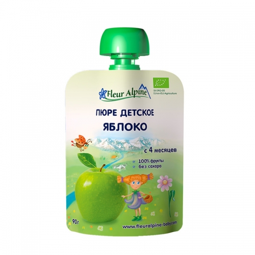 Пюре детское Fleur Alpine Яблоко, 90 гр