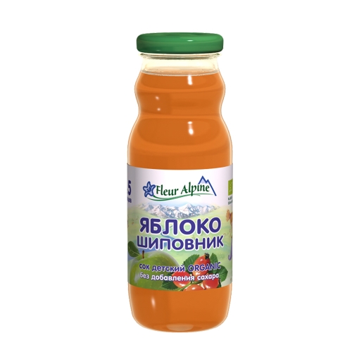 Сок детский Fleur Alpine Яблоко, шиповник, 200 мл