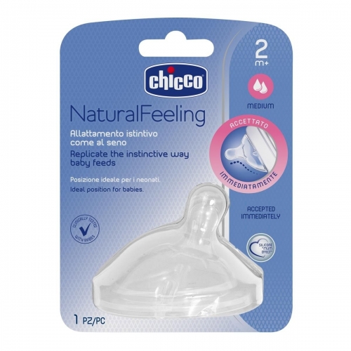 Соска силиконовая Chicco Natural Feeling, средний поток, 1 шт