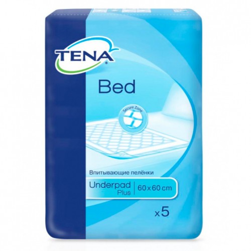 Одноразовые пеленки Tena Bed Plus, 60х60 см, 5 шт