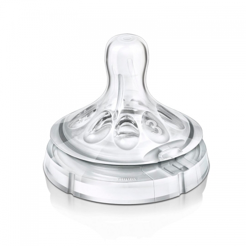 Силиконовая соска три отверстия средний поток Philips Avent Natural, 2 шт