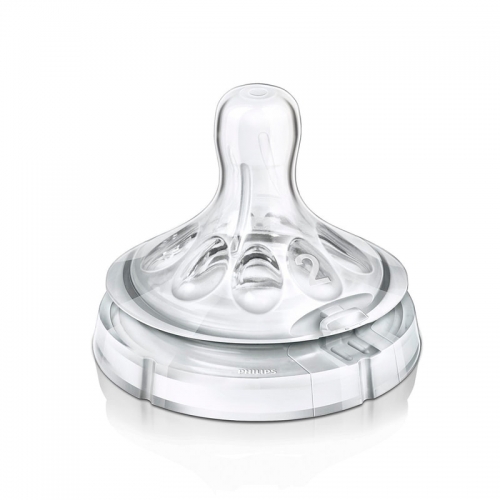 Силиконовая соска два отверстия медленный поток Philips Avent Natural, 2 шт