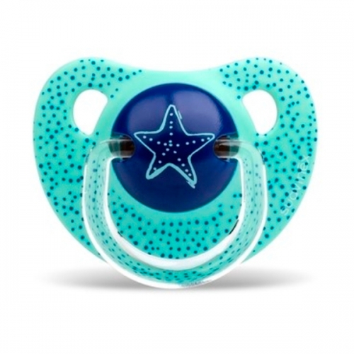 Пустышка силиконовая Suavinex Морские истории Морская звезда, 6-18 месяцев, голубая