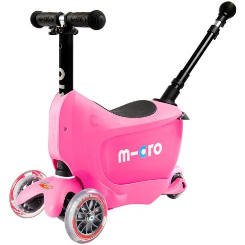 "Mini2go Deluxe Plus" - РОЗОВЫЙ(до 50 kg, до 20 kg с сидением,3-х колесный)