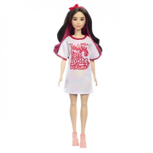 Лялька Barbie Fashionistas в блискучій сукні-футболці