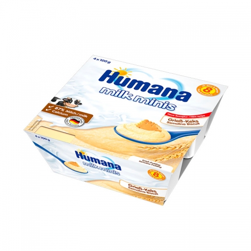 Пудинг Humana манный с печеньем 4x100 гр