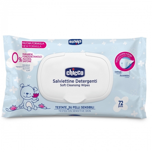 Салфетки мягкие очищающие для детей Chicco, 72 шт