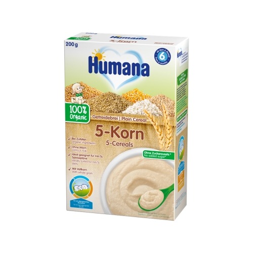 Каша Humana 5 злаков (органик), 200 гр